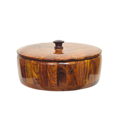 Royal Sheesham Wooden Hotpot – Handcrafted Premium Serving Pot